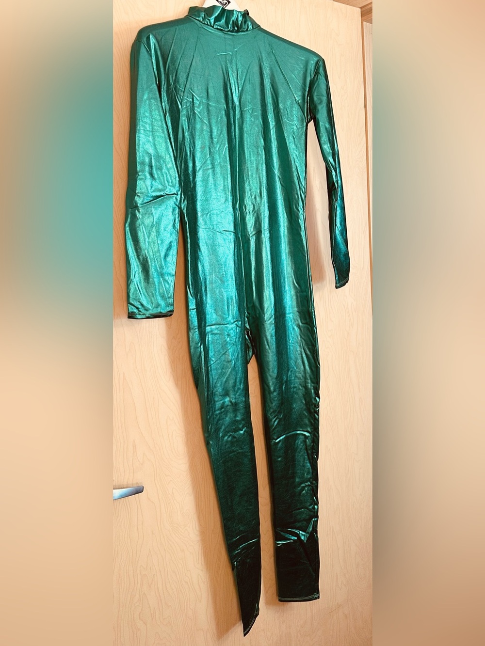 Shiny Emerald Green Zip Back Unitard/ Onsie/ Spandex Suit Costume